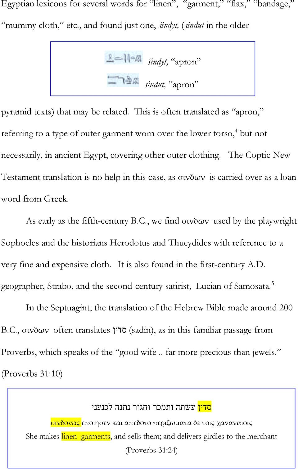 This is often translated as apron, referring to a type of outer garment worn over the lower torso, 4 but not necessarily, in ancient Egypt, covering other outer clothing.