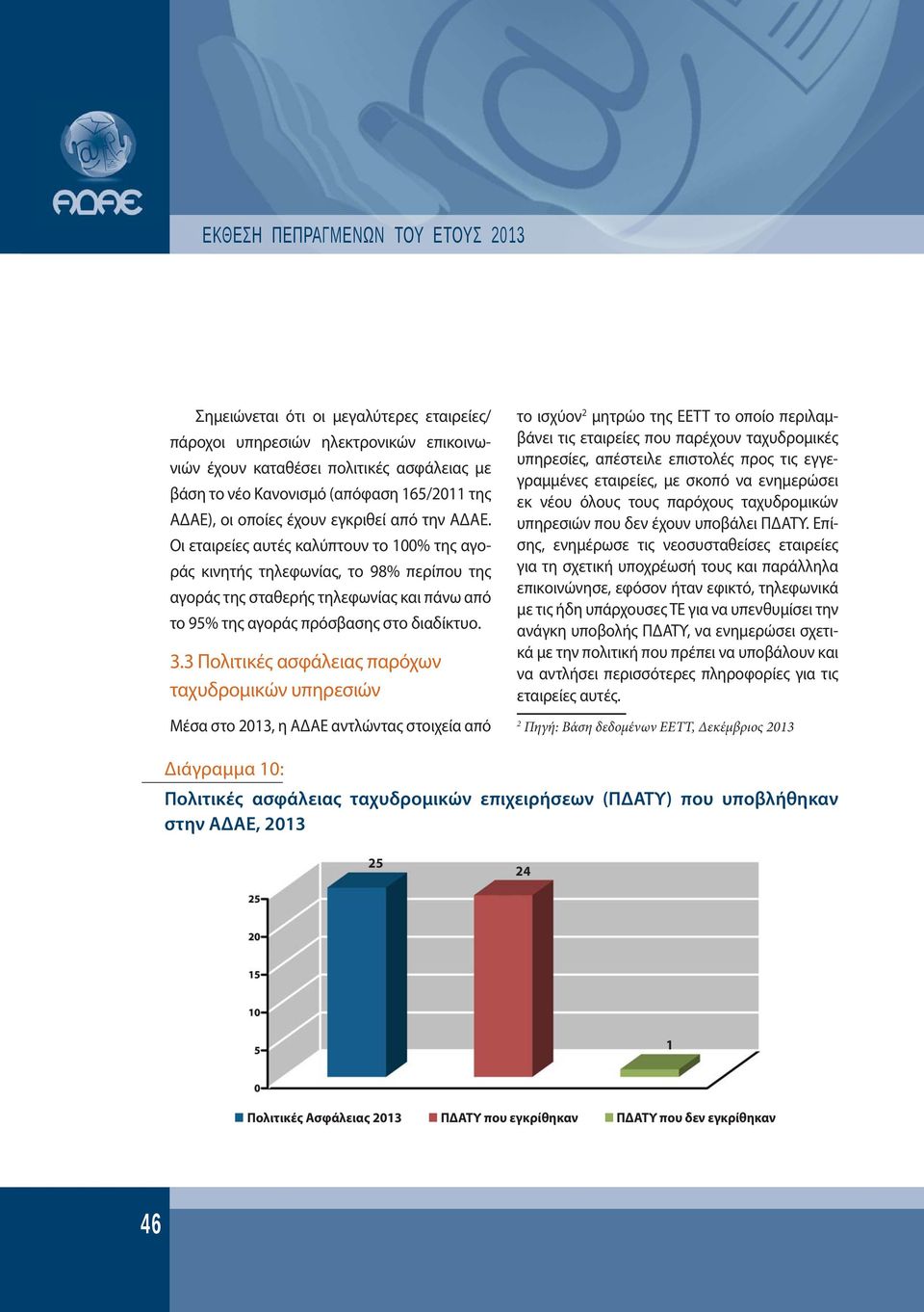 Οι εταιρείες αυτές καλύπτουν το 100% της αγοράς κινητής τηλεφωνίας, το 98% περίπου της αγοράς της σταθερής τηλεφωνίας και πάνω από το 95% της αγοράς πρόσβασης στο διαδίκτυο. 3.