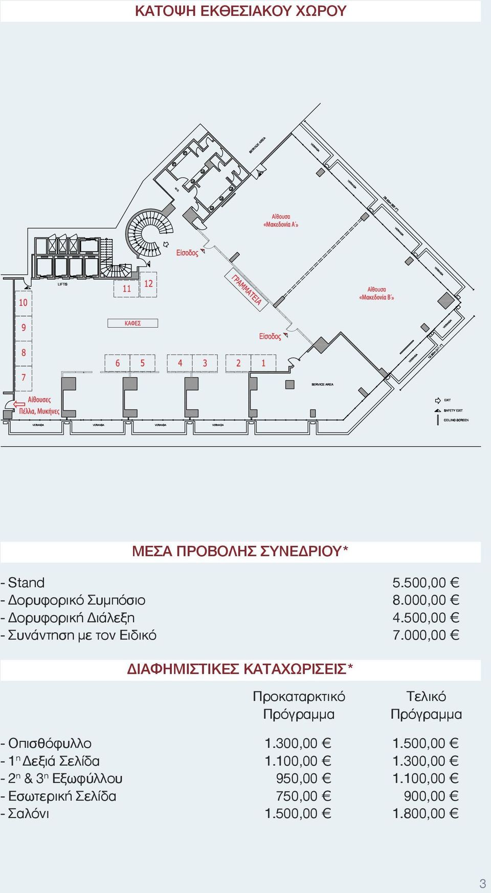 000,00 ΔΙΑΦΗΜΙΣΤΙΚΕΣ ΚΑΤΑΧΩΡΙΣΕΙΣ* Προκαταρκτικό Πρόγραμμα Τελικό Πρόγραμμα - Οπισθόφυλλο 1.