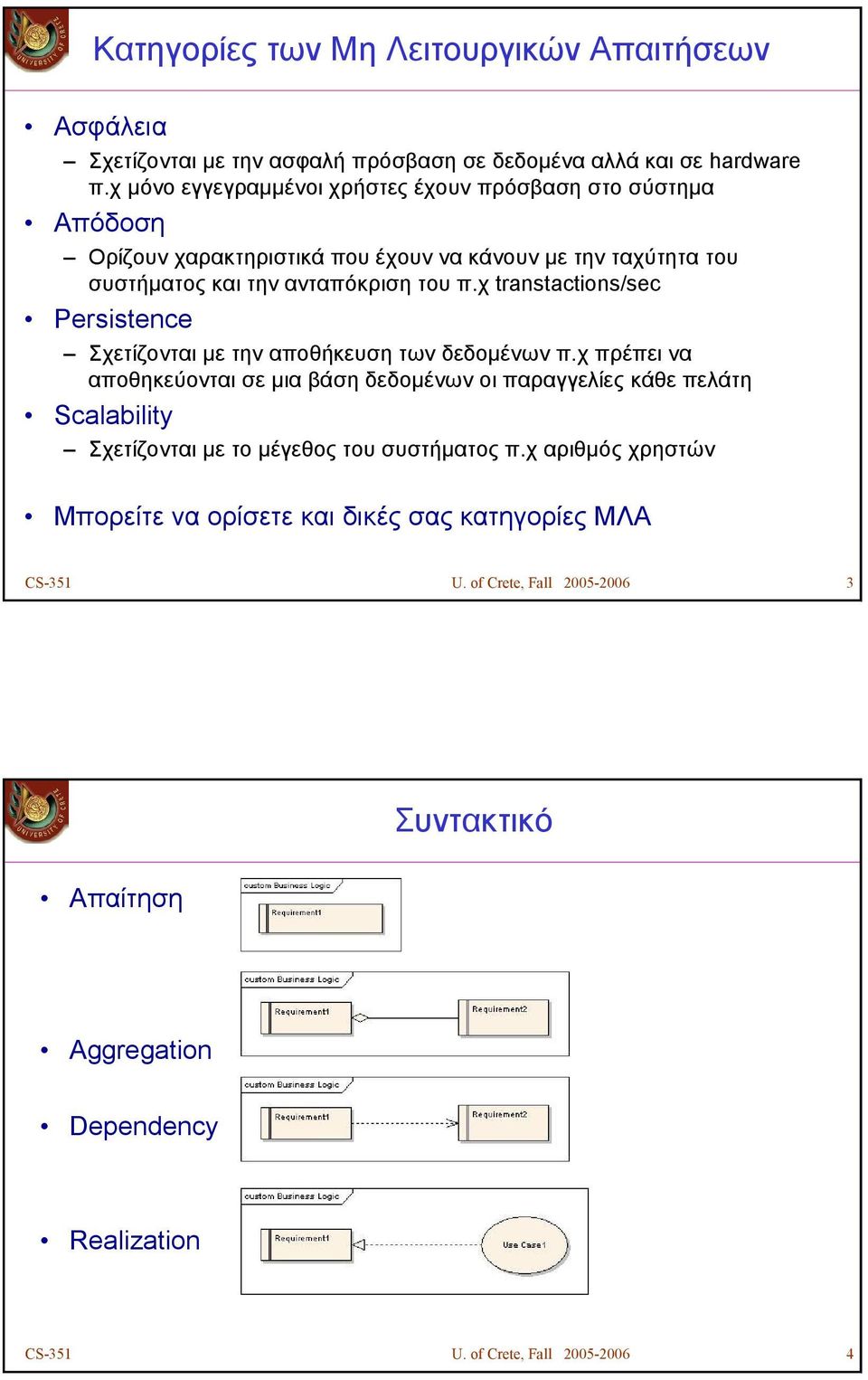 χ transtactions/sec Persistence Σχετίζονται µε την αποθήκευση των δεδοµένων π.