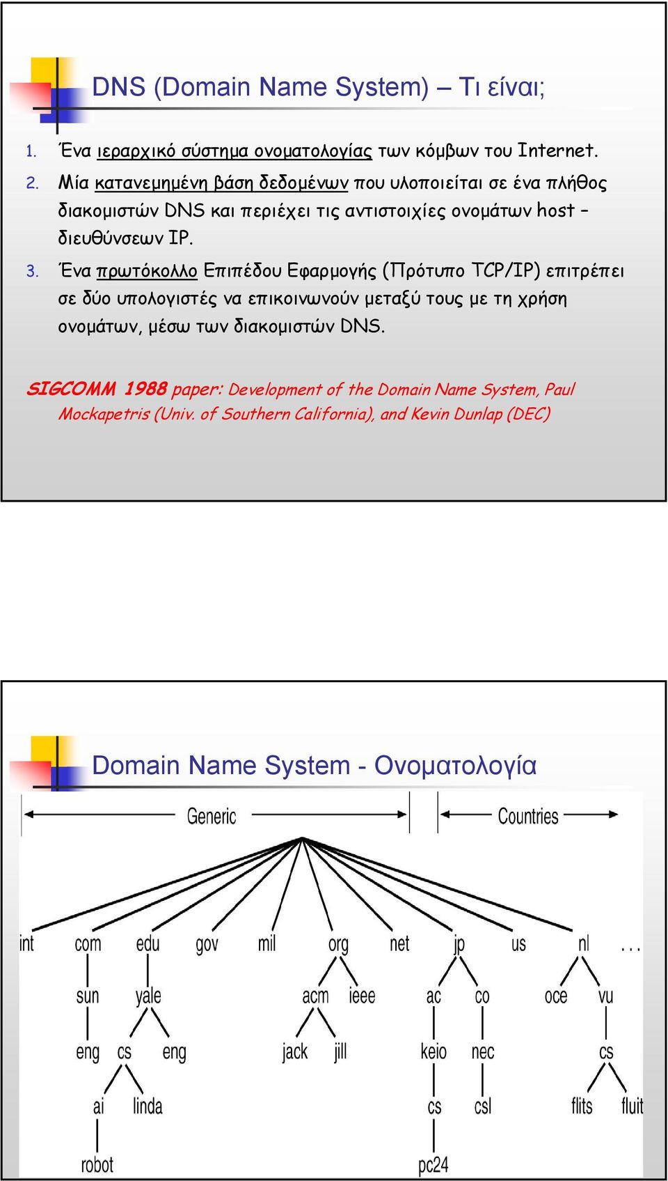 Ένα πρωτόκολλο Επιπέδου Εφαρµογής (Πρότυπο TCP/IP) επιτρέπει σε δύο υπολογιστές να επικοινωνούν µεταξύ τους µε τη χρήση ονοµάτων, µέσω των