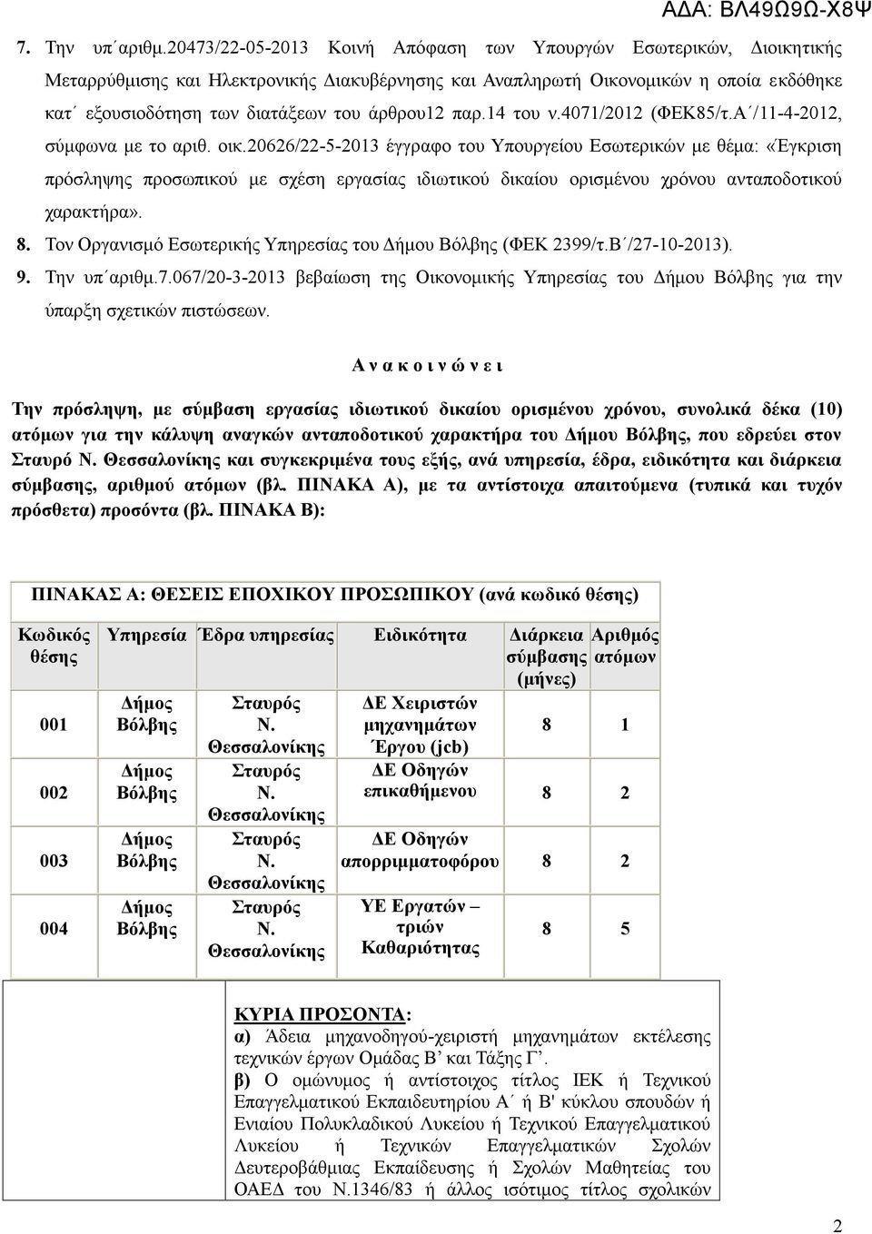 άρθρου12 παρ.14 του ν.4071/2012 (ΦΕΚ85/τ.Α / 11-4-2012, σύμφωνα με το αριθ. οικ.