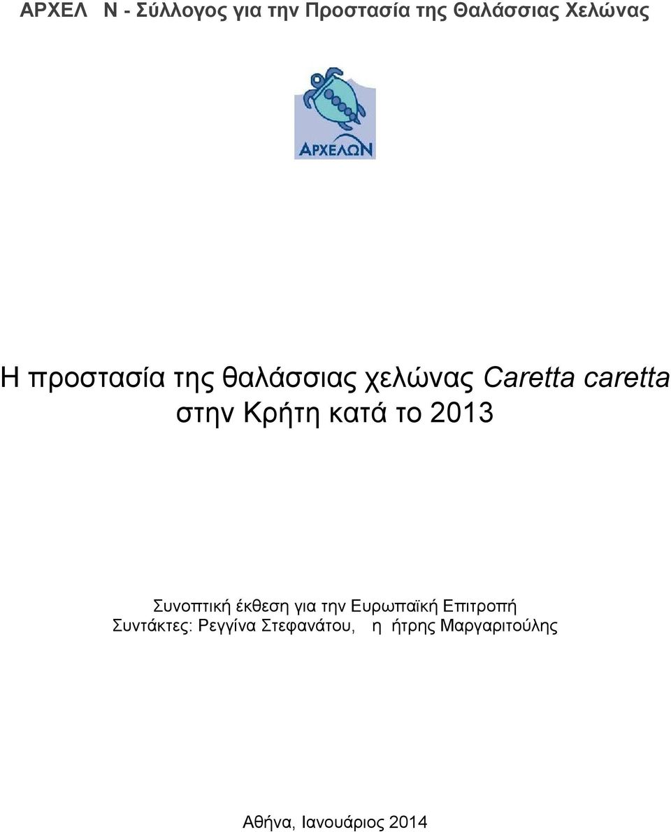 το 2013 Συνοπτική έκθεση για την Ευρωπαϊκή Επιτροπή Συντάκτες: