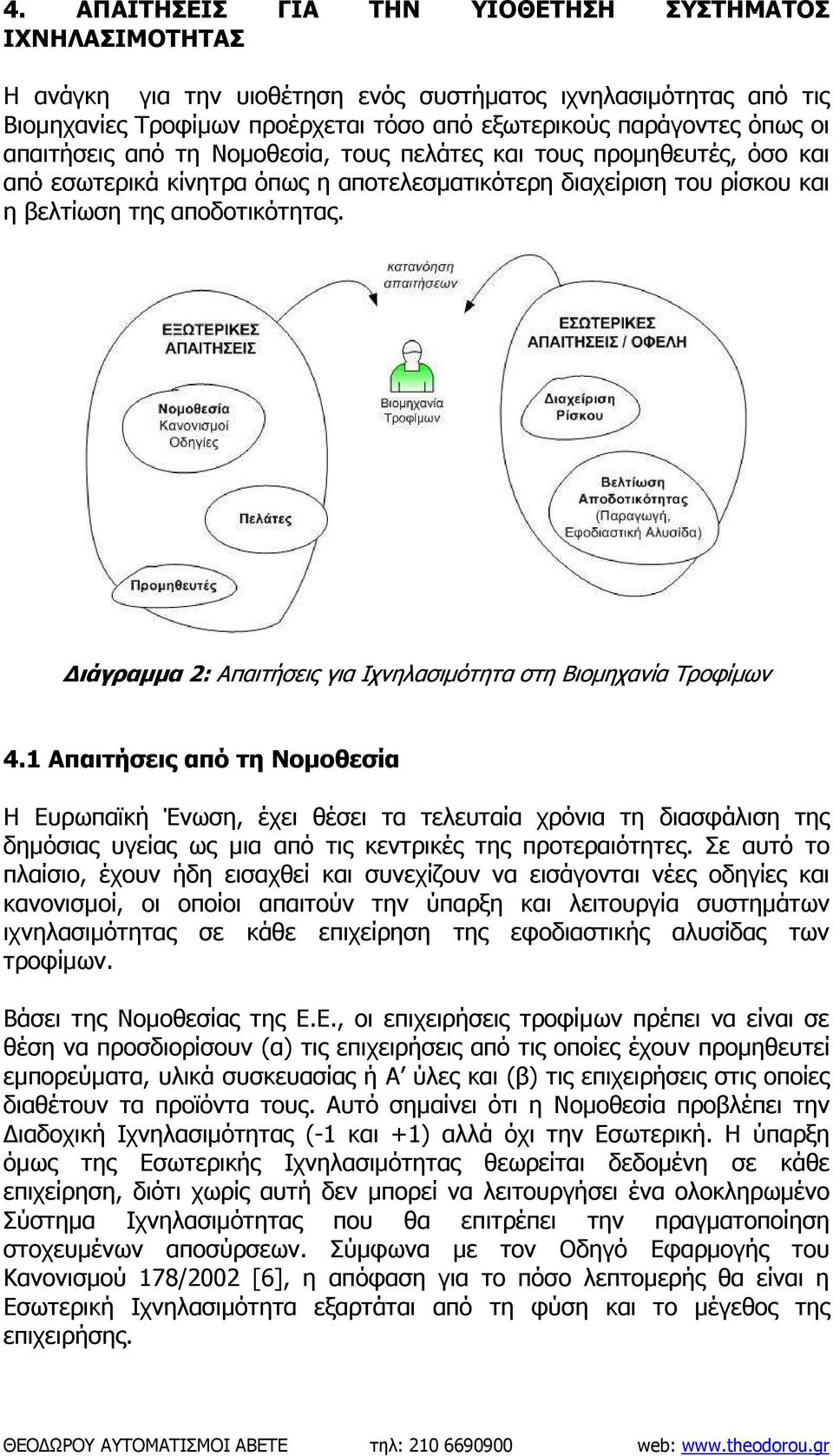 ιάγραµµα 2: Απαιτήσεις για Ιχνηλασιµότητα στη Βιοµηχανία Τροφίµων 4.