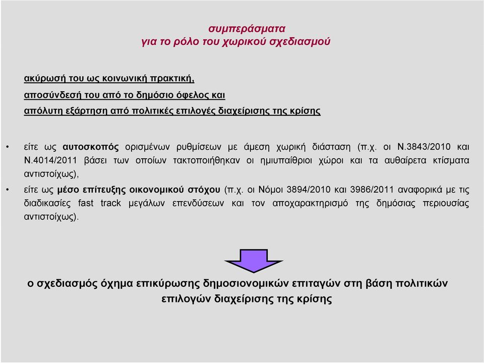 4014/2011 βάσει των οποίων τακτοποιήθηκαν οι ημιυπαίθριοι χώ