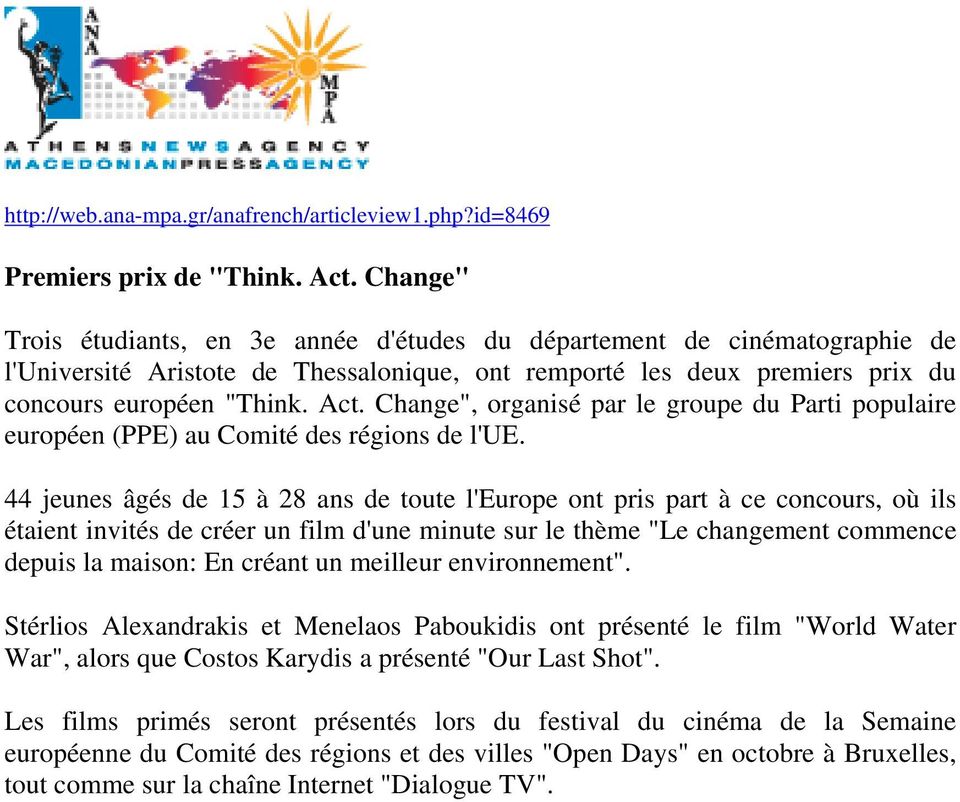 Change", organisé par le groupe du Parti populaire européen (PPE) au Comité des régions de l'ue.