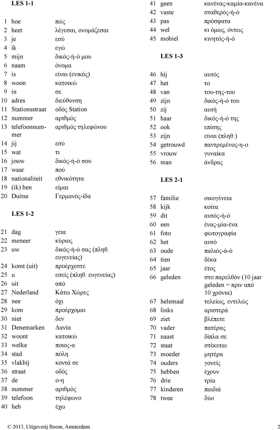 κύριος 23 uw δικός-ή-ό σας (πληθ. ευγενείας) 24 komt (uit) προέρχεστε 25 u εσείς (πληθ.