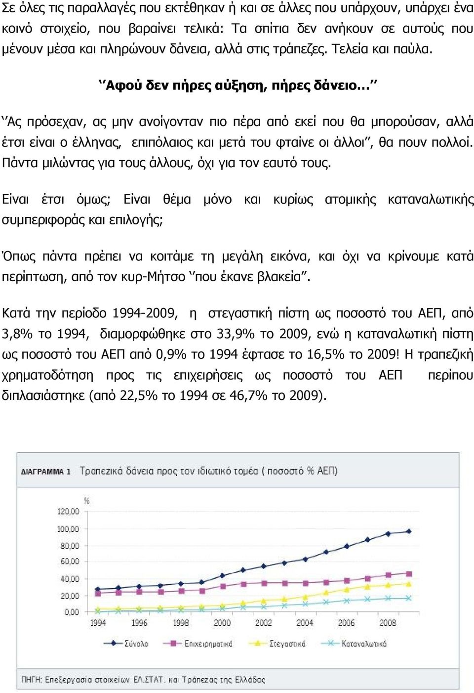 Αφού δεν πήρες αύξηση, πήρες δάνειο Ας πρόσεχαν, ας μην ανοίγονταν πιο πέρα από εκεί που θα μπορούσαν, αλλά έτσι είναι ο έλληνας, επιπόλαιος και μετά του φταίνε οι άλλοι, θα πουν πολλοί.