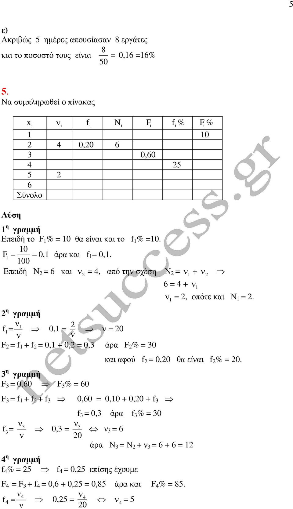 1 Επειδή Ν 2 = 6 και ν 2 = 4, από την σχέση Ν 2 = ν 1 + ν 2 6 = 4 + ν 1 ν 1 = 2, οπότε και Ν 1 = 2.