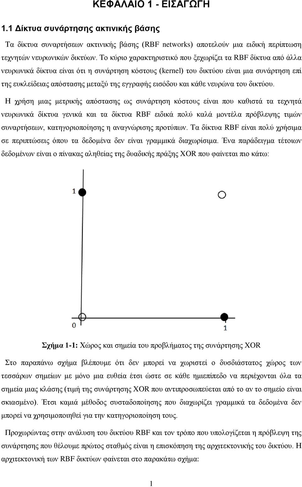 εισόδου και κάθε νευρώνα του δικτύου.