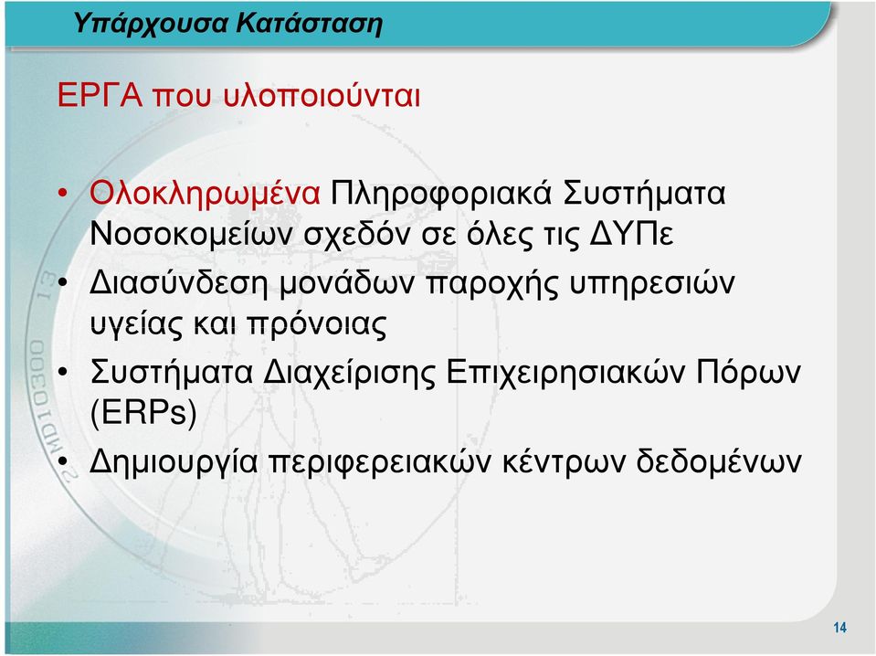 ΥΠε ιασύνδεση µονάδων παροχής υπηρεσιών υγείας και πρόνοιας