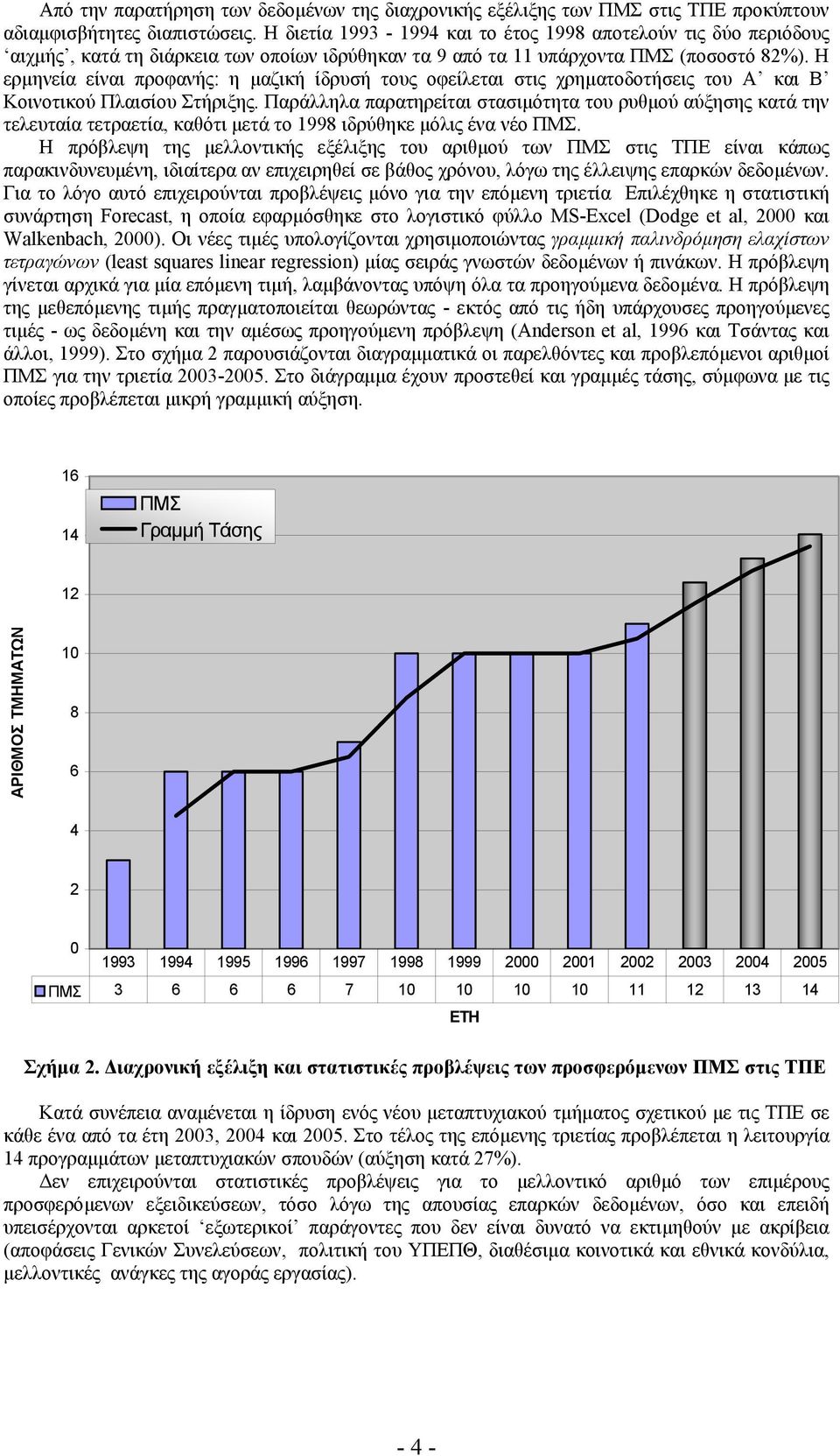 Η ερµηνεία είναι προφανής: η µαζική ίδρυσή τους οφείλεται στις χρηµατοδοτήσεις του Α και Β Κοινοτικού Πλαισίου Στήριξης.