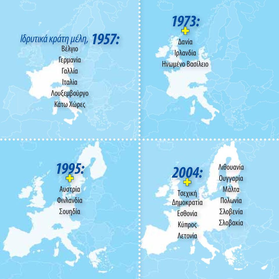 1995: Αυστρία Φινλανδία Σουηδία 2004: Τσεχική Δημοκρατία