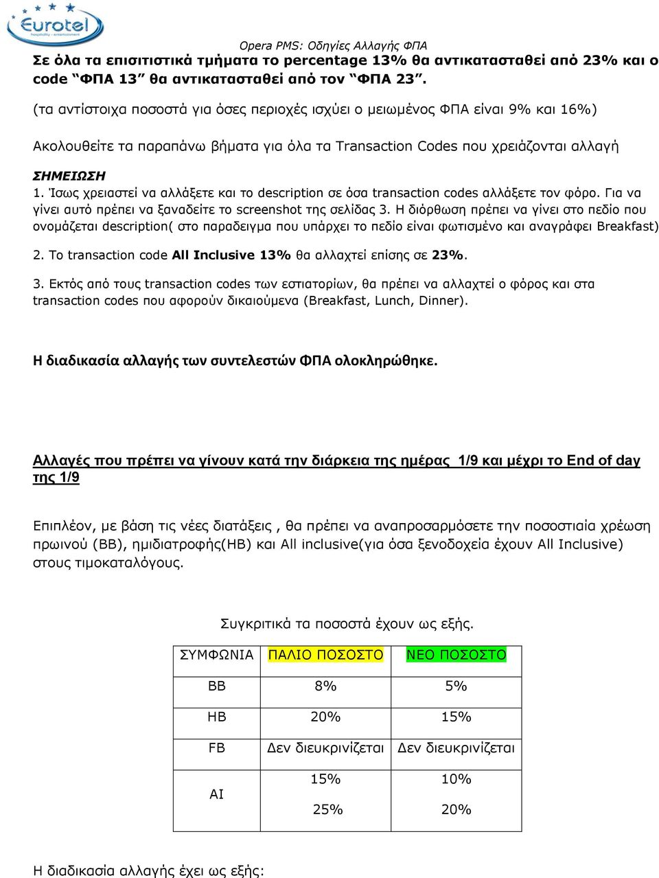 Ίζωο ρξεηαζηεί λα αιιάμεηε θαη ην description ζε όζα transaction codes αιιάμεηε ηνλ θόξν. Γηα λα γίλεη απηό πξέπεη λα μαλαδείηε ην screenshot ηεο ζειίδαο 3.