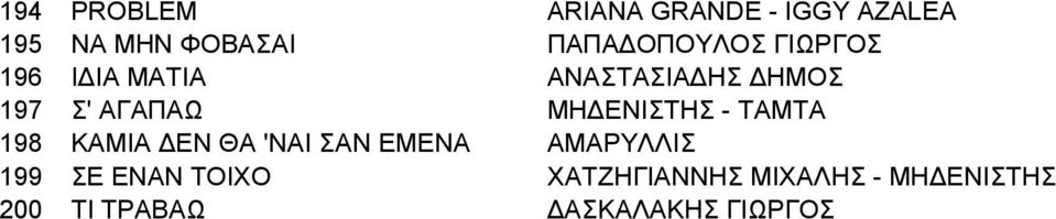 ΜΖΓΔΝΗΣΖ - ΣΑΜΣΑ 198 ΚΑΜΗΑ ΓΔΝ ΘΑ 'ΝΑΗ ΑΝ ΔΜΔΝΑ ΑΜΑΡΤΛΛΗ 199 Δ