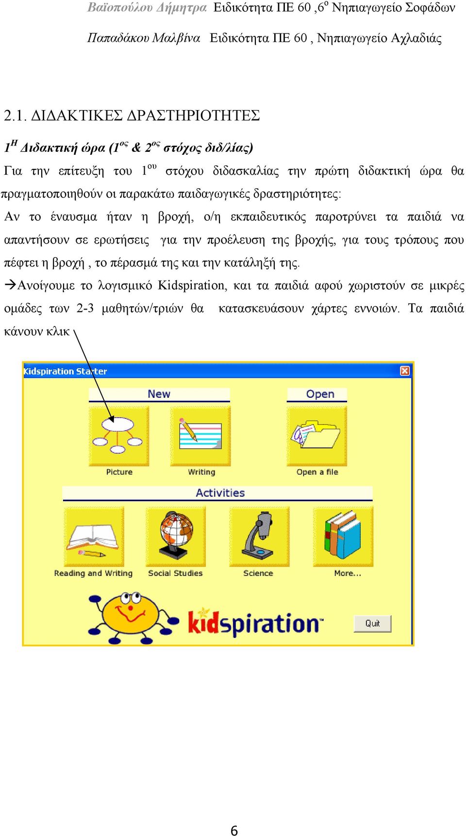 να απαντήσουν σε ερωτήσεις για την προέλευση της βροχής, για τους τρόπους που πέφτει η βροχή, το πέρασμά της και την κατάληξή της.