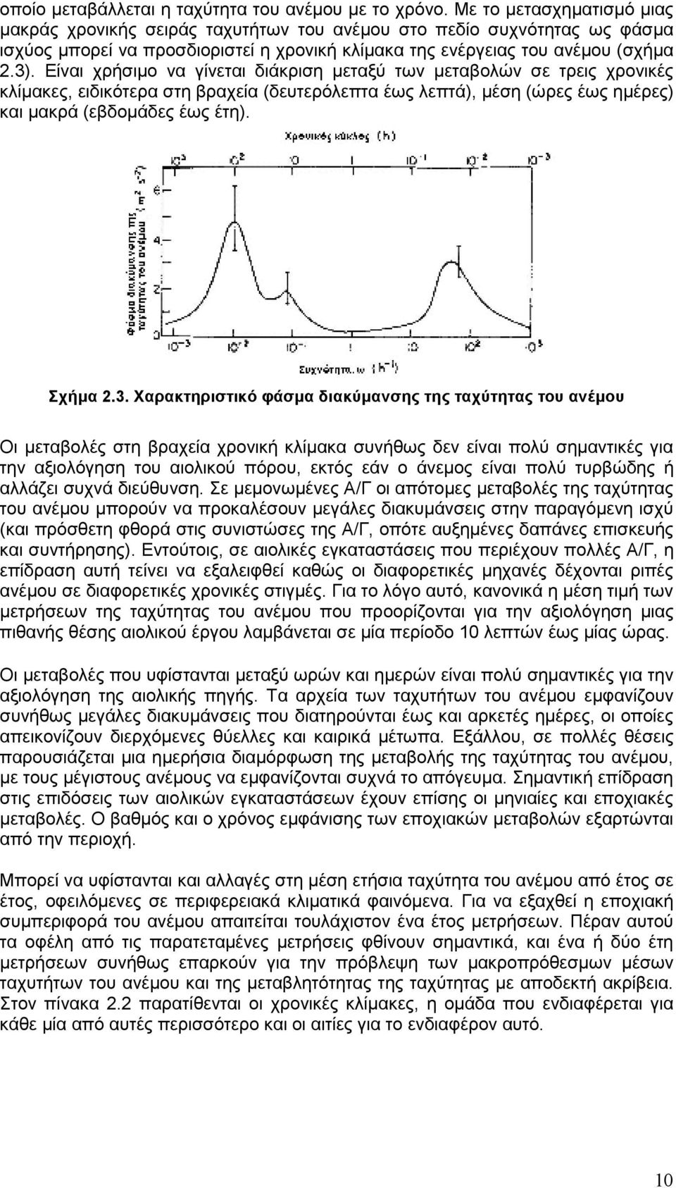 Είναι χρήσιµο να γίνεται διάκριση µεταξύ των µεταβολών σε τρεις χρονικές κλίµακες, ειδικότερα στη βραχεία (δευτερόλεπτα έως λεπτά), µέση (ώρες έως ηµέρες) και µακρά (εβδοµάδες έως έτη). Σχήµα 2.3.