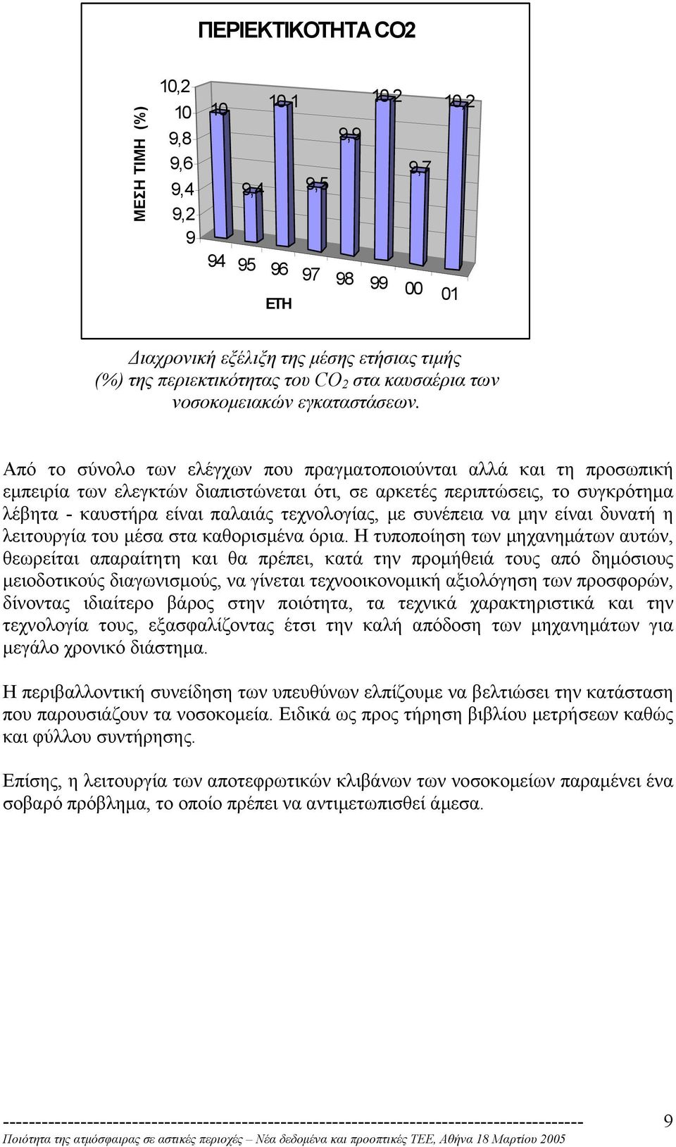 Από το σύνολο των ελέγχων που πραγµατοποιούνται αλλά και τη προσωπική εµπειρία των ελεγκτών διαπιστώνεται ότι, σε αρκετές περιπτώσεις, το συγκρότηµα λέβητα - καυστήρα είναι παλαιάς τεχνολογίας, µε