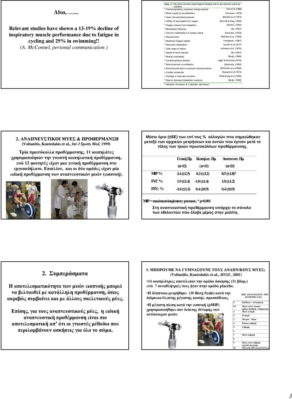 and blood pressure Barnard et al (1973) Affinity of haemoglobin for oxygen Barcroft & King, (1909) Oxygen release from myoglobin devries, (1994) Mechanical efficiency Hill, (1927) Time for