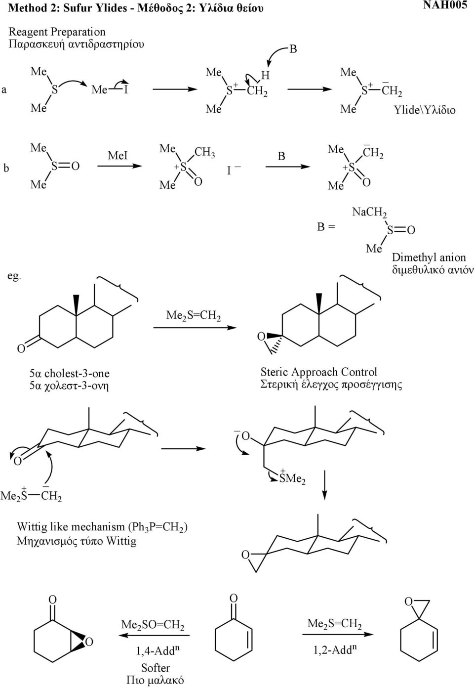 B = ac 2 Dimethyl anion διμεθυλικό ανιόν 2 =C 2 5α cholest-3-one 5α χολεστ-3-ονη teric Approach