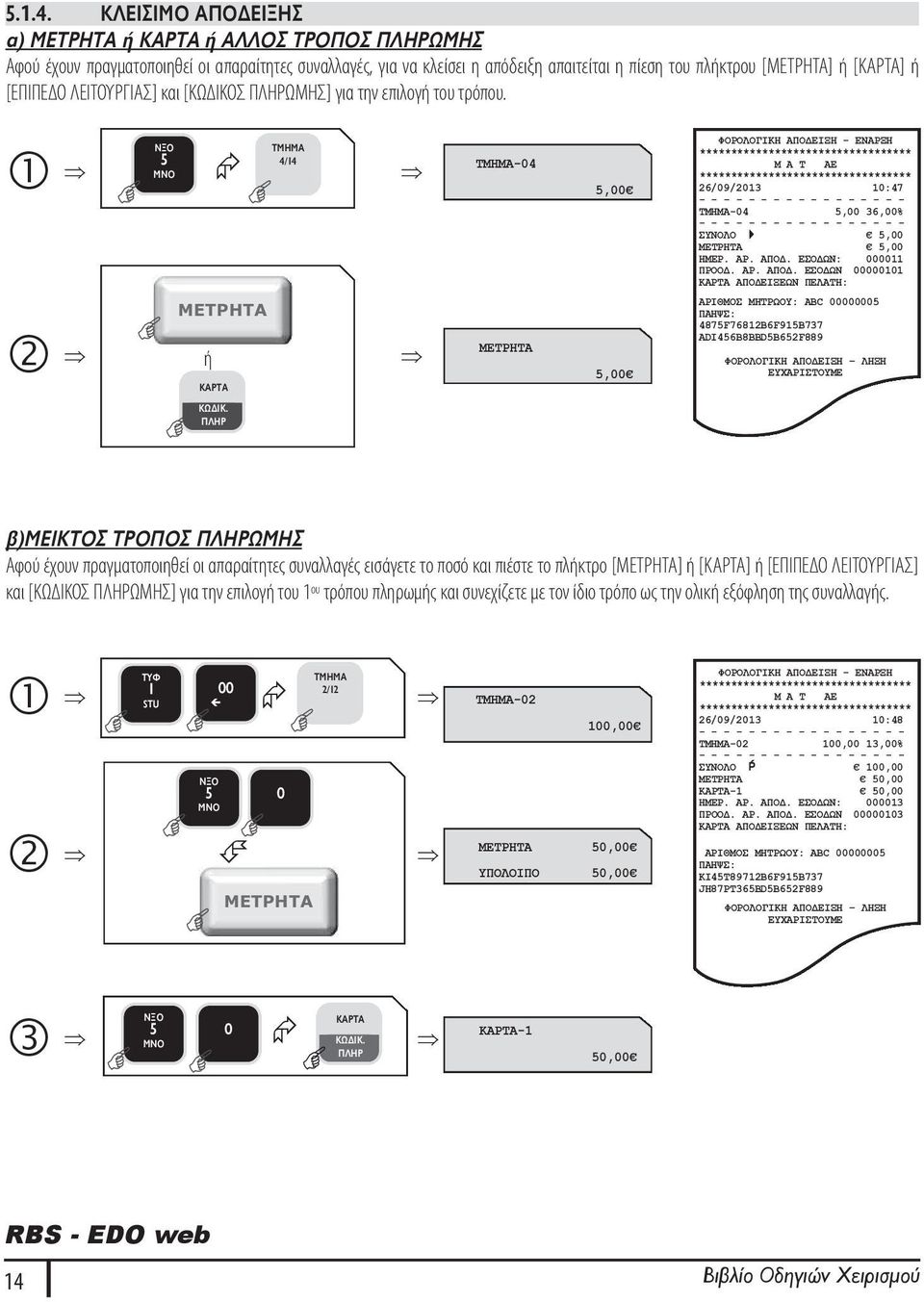 [ΕΠΙΠΕΔΟ ΛΕΙΤΟΥΡΓΙΑΣ] και [ΚΩΔΙΚΟΣ ΠΛΗΡΩΜΗΣ] για την επιλογή του τρόπου. ΝΞΟ TMHMA 4/14 ΜΝΟ ΤΜΗΜΑ-04 ΜΕΤΡΗΤΑ ή ΜΕΤΡΗΤΑ ΚΑΡΤΑ ΚΩΔΙΚ.