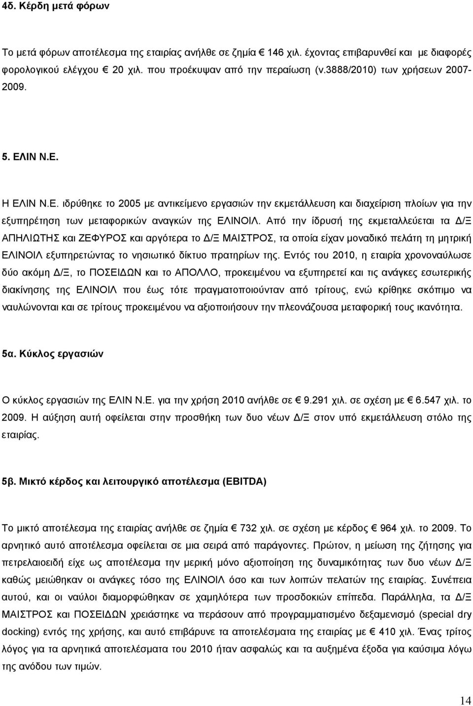 Από την ίδρυσή της εκµεταλλεύεται τα /Ξ ΑΠΗΛΙΩΤΗΣ και ΖΕΦΥΡΟΣ και αργότερα το /Ξ ΜΑΙΣΤΡΟΣ, τα οποία είχαν µοναδικό πελάτη τη µητρική ΕΛΙΝΟΙΛ εξυπηρετώντας το νησιωτικό δίκτυο πρατηρίων της.