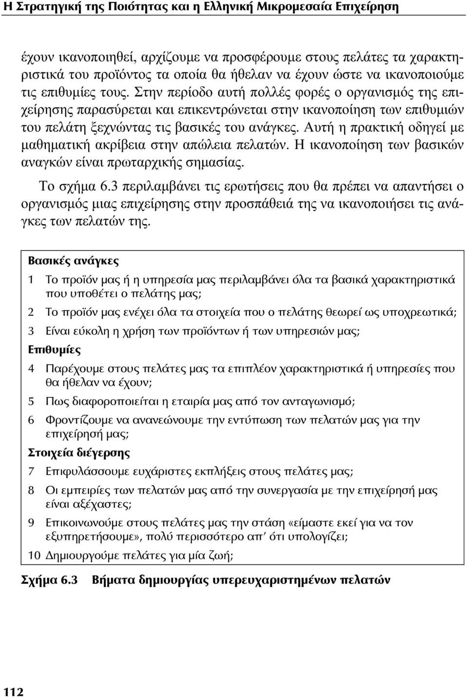 Αυτή η πρακτική οδηγεί με μαθηματική ακρίβεια στην απώλεια πελατών. Η ικανοποίηση των βασικών αναγκών είναι πρωταρχικής σημασίας. Το σχήμα 6.