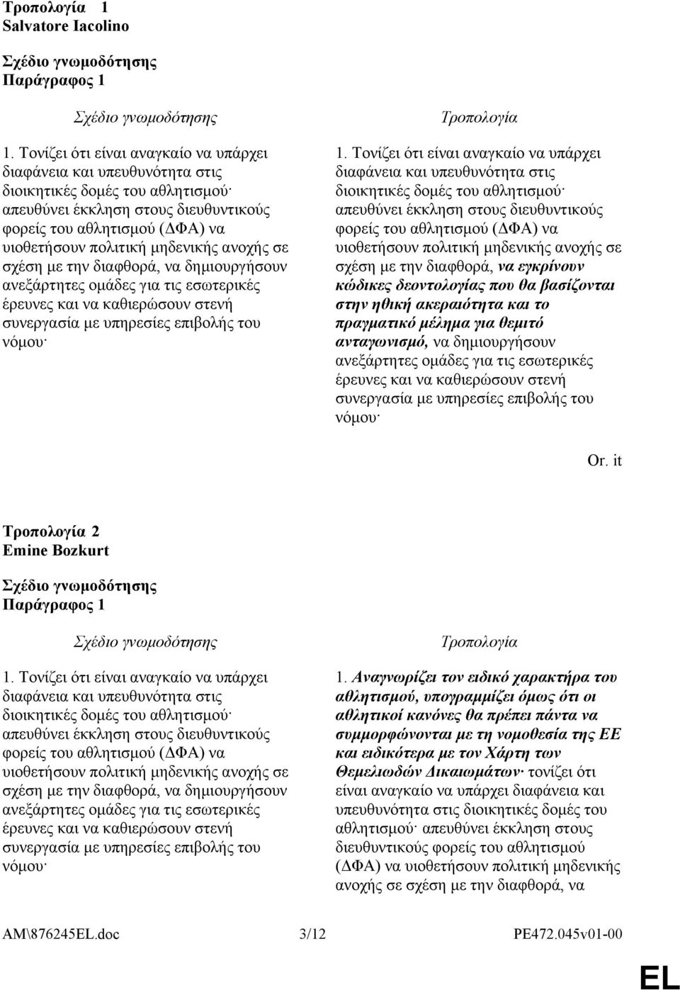 μηδενικής ανοχής σε σχέση με την διαφθορά, να δημιουργήσουν ανεξάρτητες ομάδες για τις εσωτερικές έρευνες και να καθιερώσουν στενή συνεργασία με υπηρεσίες επιβολής του νόμου 1.