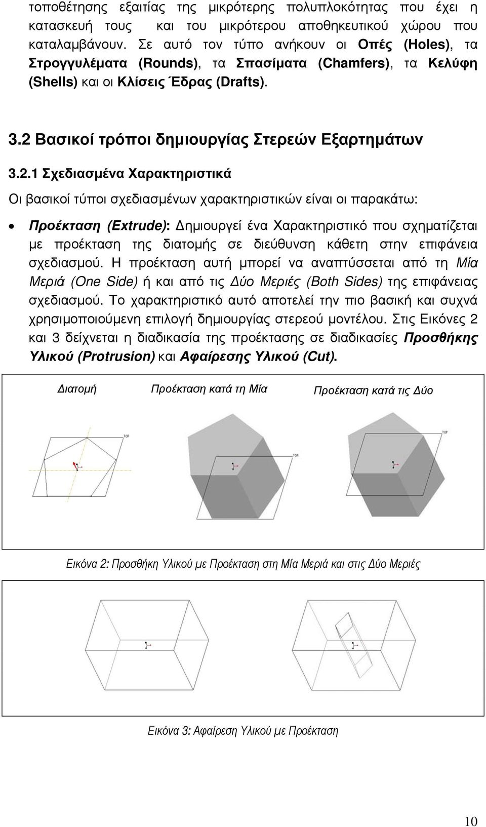 Βασικοί τρόποι δηµιουργίας Στερεών Εξαρτηµάτων 3.2.