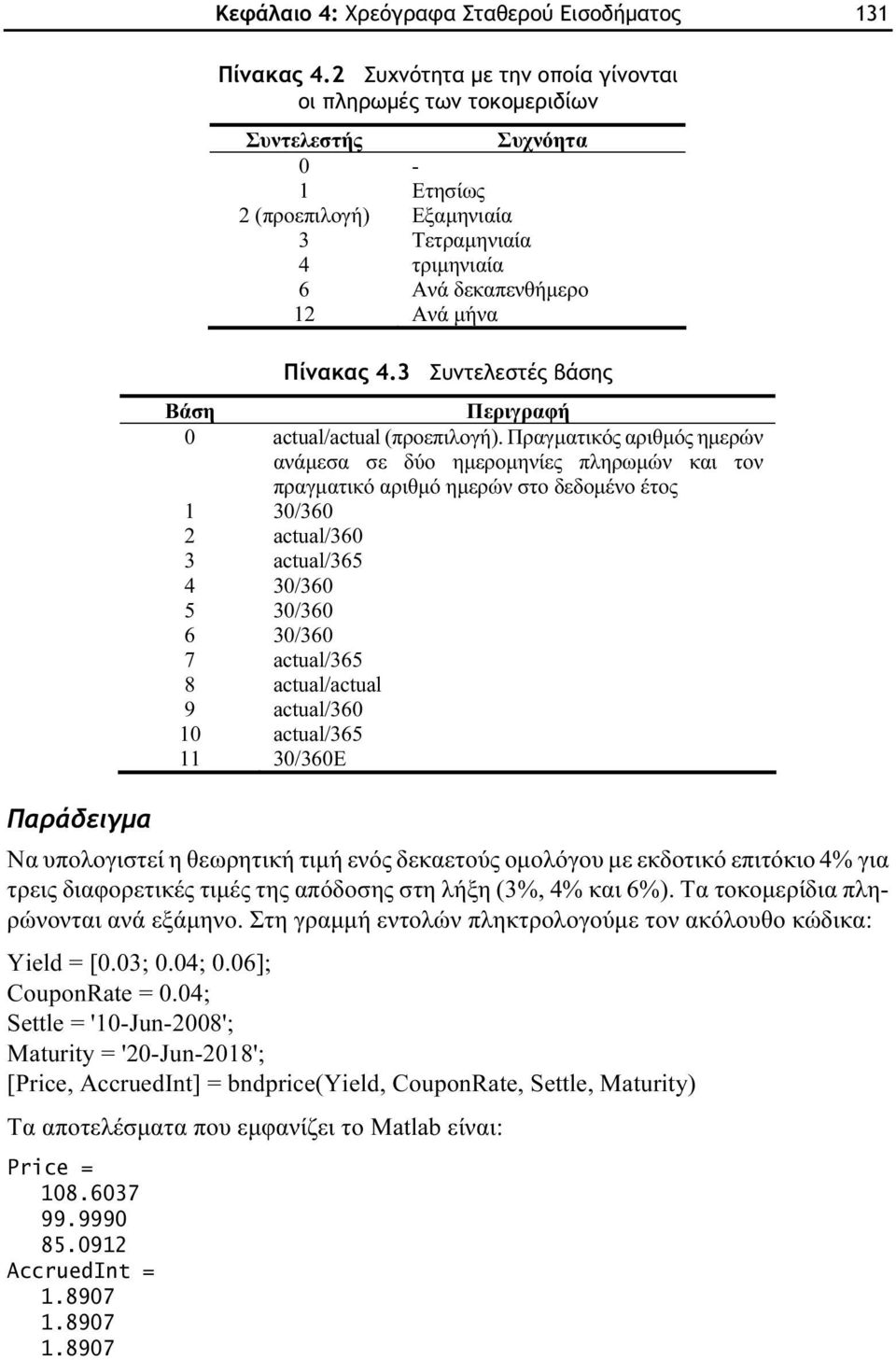 3 Συντελεστές βάσης Βάση Περιγραφή 0 actual/actual (προεπιλογή).