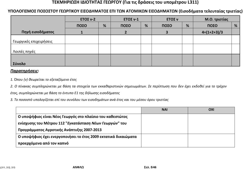 Σε περίπτωση που δεν έχει εκδοθεί για το τρέχον έτος, συμπληρώνεται με βάση το έντυπο Ε1 της δήλωσης εισοδήματος 3.