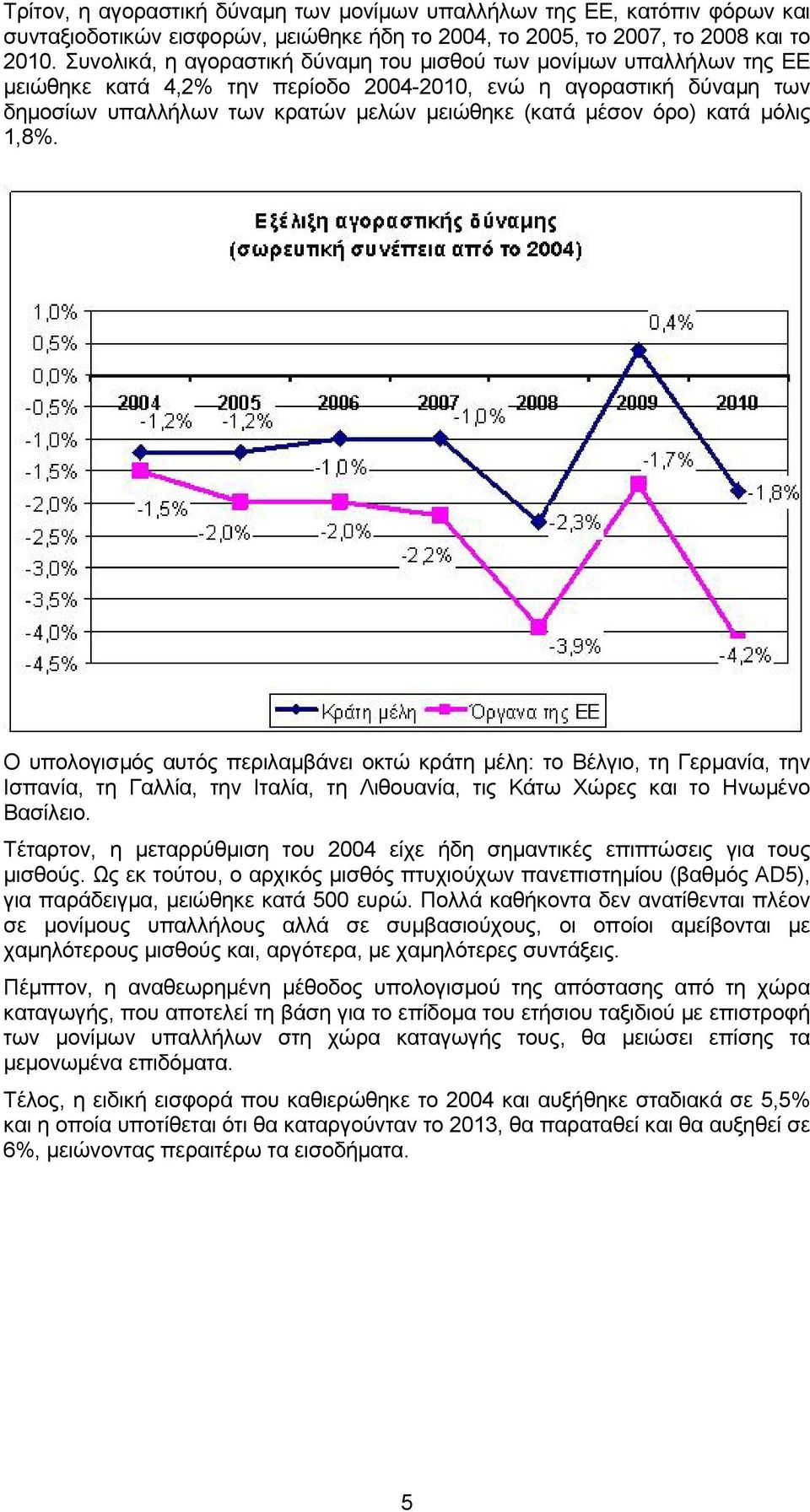 όρο) κατά µόλις 1,8%. Ο υπολογισµός αυτός περιλαµβάνει οκτώ κράτη µέλη: το Βέλγιο, τη Γερµανία, την Ισπανία, τη Γαλλία, την Ιταλία, τη Λιθουανία, τις Κάτω Χώρες και το Ηνωµένο Βασίλειο.