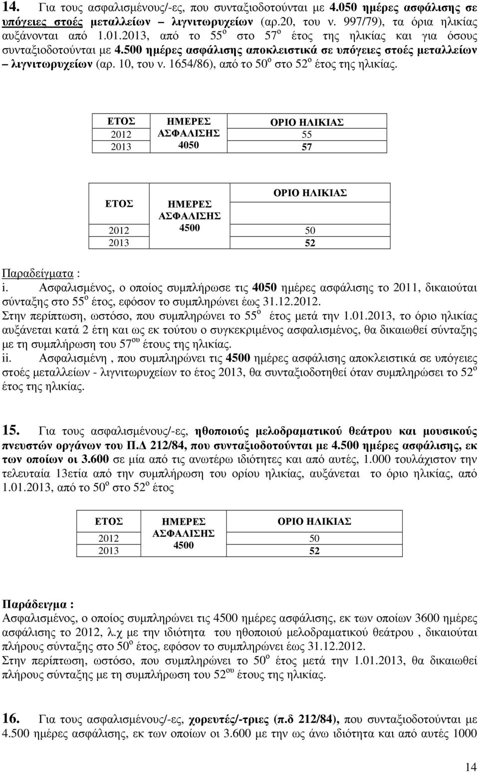 1654/86), από το 50 ο στο 52 ο έτος της ηλικίας. 2012 55 4050 57 2012 4500 50 52 i.