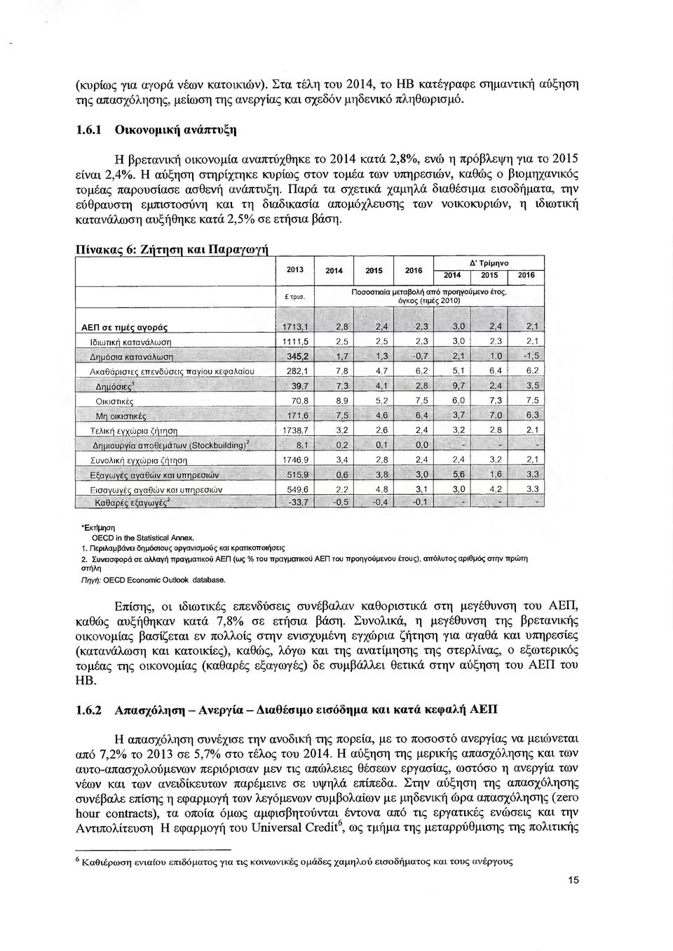 Η αύξηση στηρίχτηκε κυρίως στον τοµέα των υπηρεσιών, καθώς ο βιοµηχανικός τοµέας παρουσίασε ασθενή ανάπτυξη.