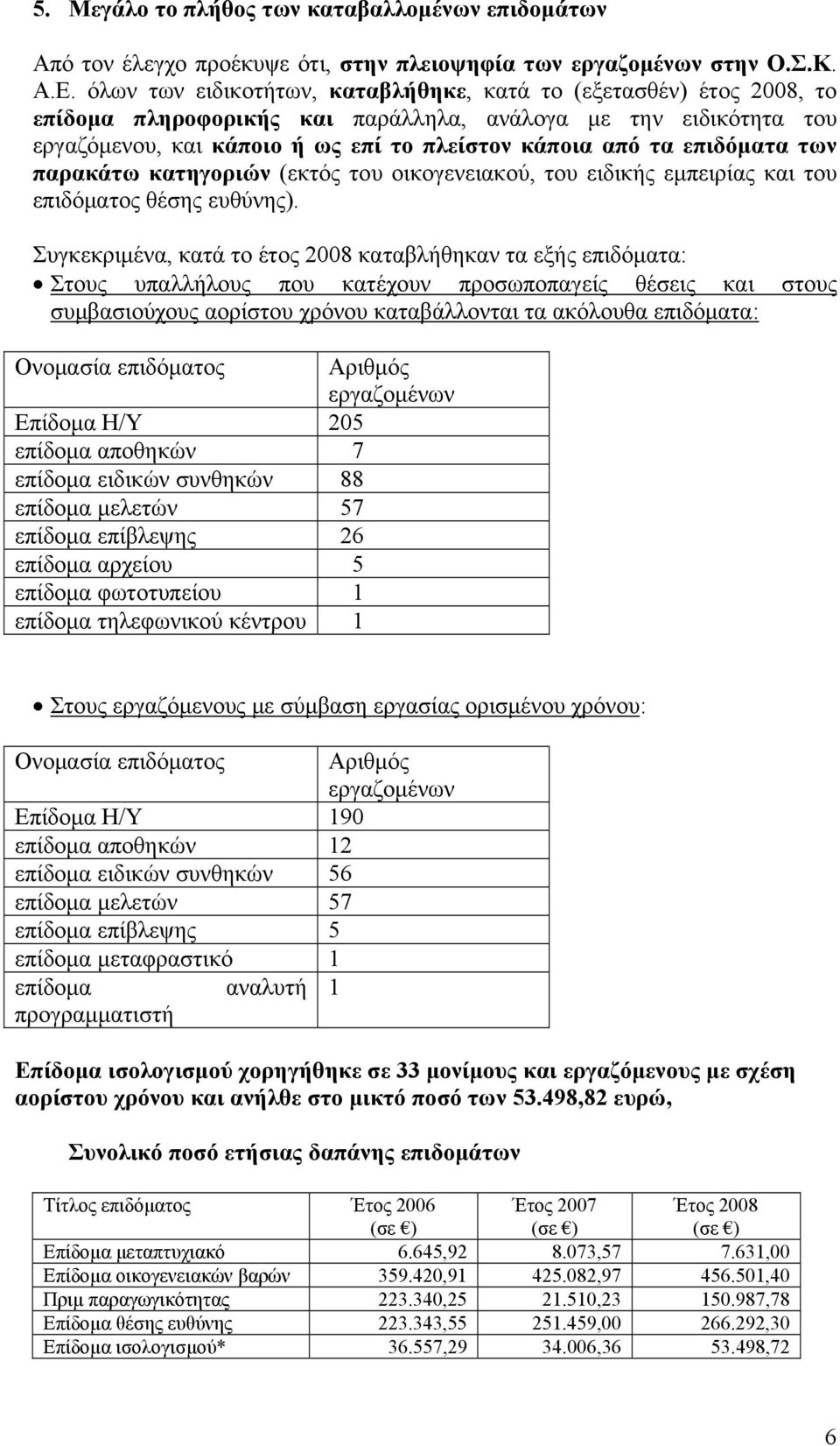 επιδόματα των παρακάτω κατηγοριών (εκτός του οικογενειακού, του ειδικής εμπειρίας και του επιδόματος θέσης ευθύνης).