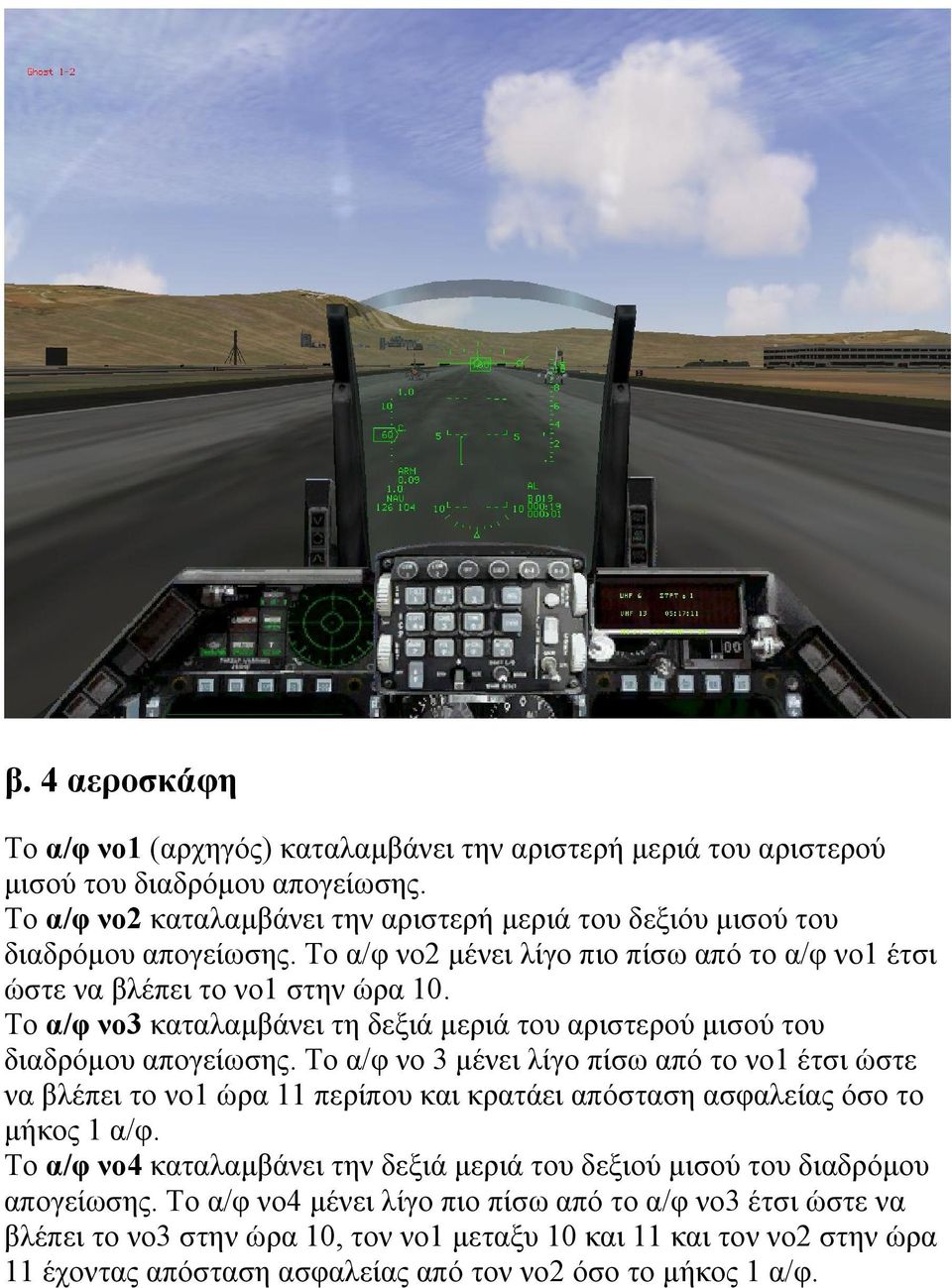 Το α/φ νο3 καταλαµβάνει τη δεξιά µεριά του αριστερού µισού του διαδρόµου απογείωσης.
