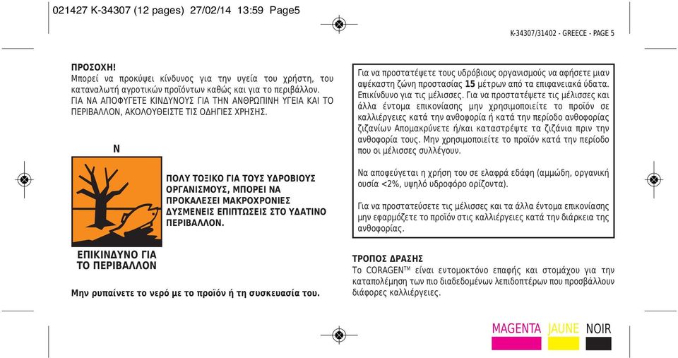 ΓΙΑ ΝΑ ΑΠΟΦΥΓΕΤΕ ΚΙΝΔΥΝΟΥΣ ΓΙΑ ΤΗΝ ΑΝΘΡΩΠΙΝΗ ΥΓΕΙΑ ΚΑΙ ΤΟ ΠΕΡΙΒΑΛΛΟΝ, ΑΚΟΛΟΥΘΕΙΣΤΕ ΤΙΣ ΟΔΗΓΙΕΣ ΧΡΗΣΗΣ.