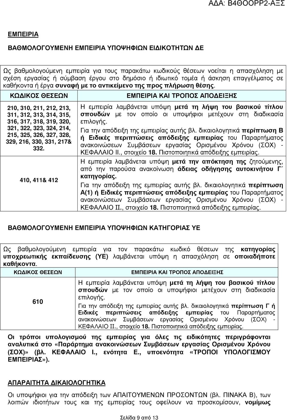 ΚΩ ΙΚΟΣ ΘΕΣΕΩΝ 20, 30, 2, 22, 23, 3, 32, 33, 34, 35, 36, 37, 38, 39, 320, 32, 322, 323, 324, 24, 25, 325, 326, 327, 328, 329, 26, 330, 33, 27& 332.