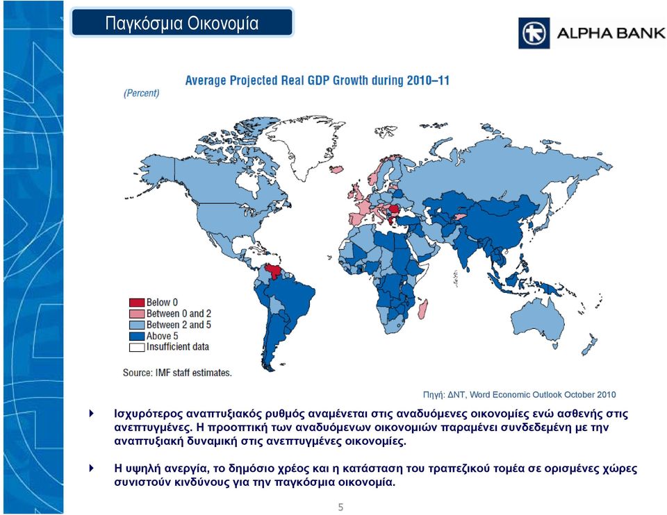 Η προοπτική των αναδυόμενων οικονομιών παραμένει συνδεδεμένη με την αναπτυξιακή δυναμική στις
