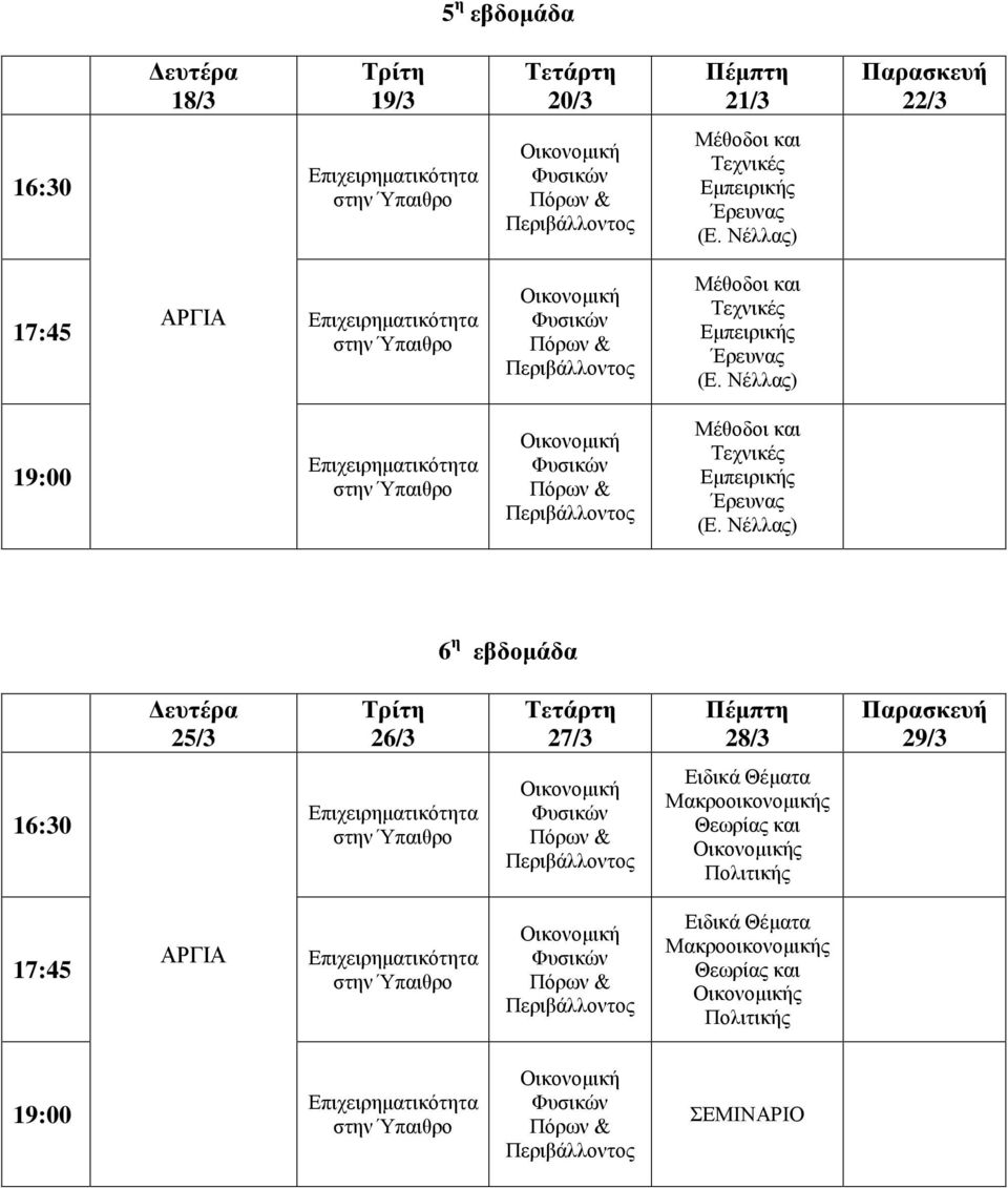 εβδομάδα 25/3 26/3 27/3