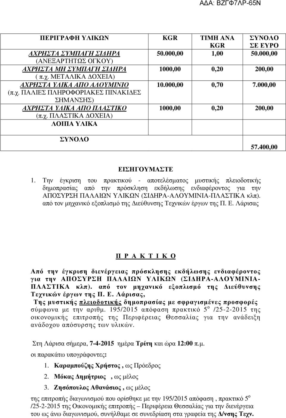 400,00 ΕΙΣΗΓΟΥΜΑΣΤΕ 1.
