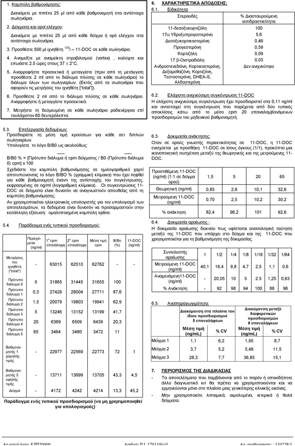 (Εκτός από τα σωληνάρια που αφορούν τις μετρήσεις του ιχνηθέτη [ total [). 6. Προσθέστε 2 ml από το διάλυμα πλύσης σε κάθε σωληνάριο. Αναρροφήστε ή μεταγγίστε προσεκτικά. 7.