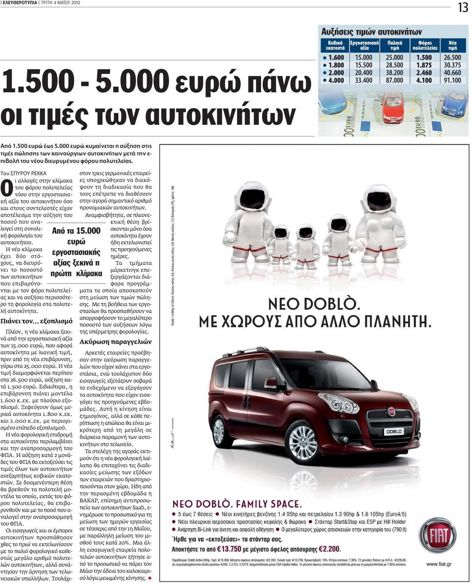 Ô Àƒ À ƒ ι αλλαγές στην κλίµακα του φόρου πολυτελείας τόσο στην εργοστασιακή αξία του αυτοκινήτου όσο και στους συντελεστές είχαν αποτέλεσµα την αύξηση του ποσού που αναλογεί στη συνολική φορολογία