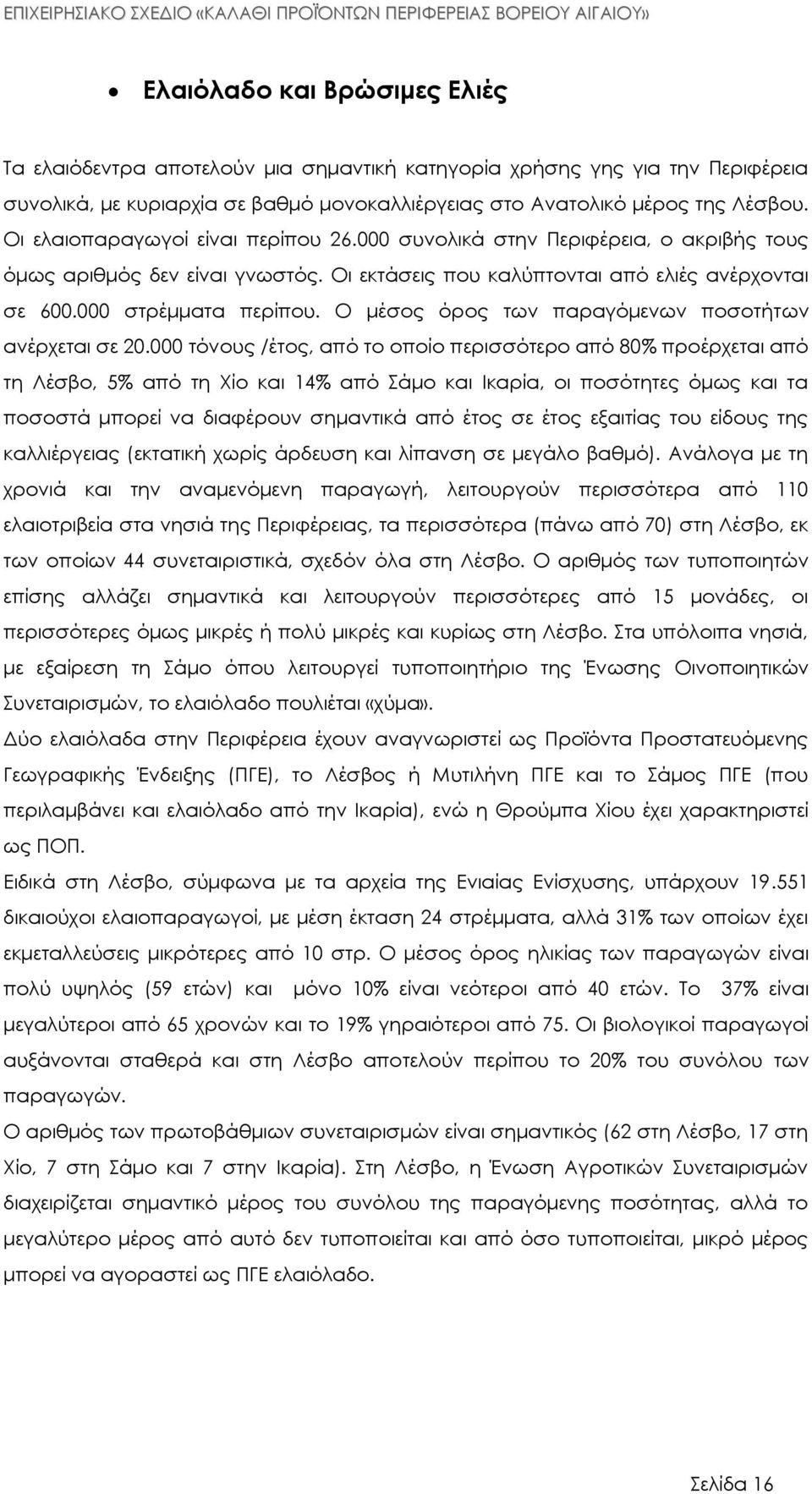 Ο μέσος όρος των παραγόμενων ποσοτήτων ανέρχεται σε 20.