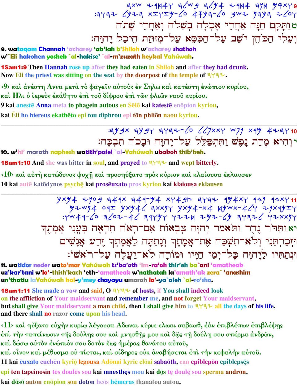 1Sam1:9 Then Hannah rose up after they had eaten in Shiloh and after they had drunk. Now Eli the priest was sitting on the seat by the doorpost of the temple of DEDI.