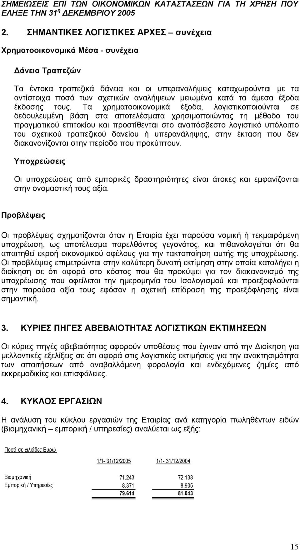 Τα χρηματοοικονομικά έξοδα, λογιστικοποιούνται σε δεδουλευμένη βάση στα αποτελέσματα χρησιμοποιώντας τη μέθοδο του πραγματικού επιτοκίου και προστίθενται στο αναπόσβεστο λογιστικό υπόλοιπο του