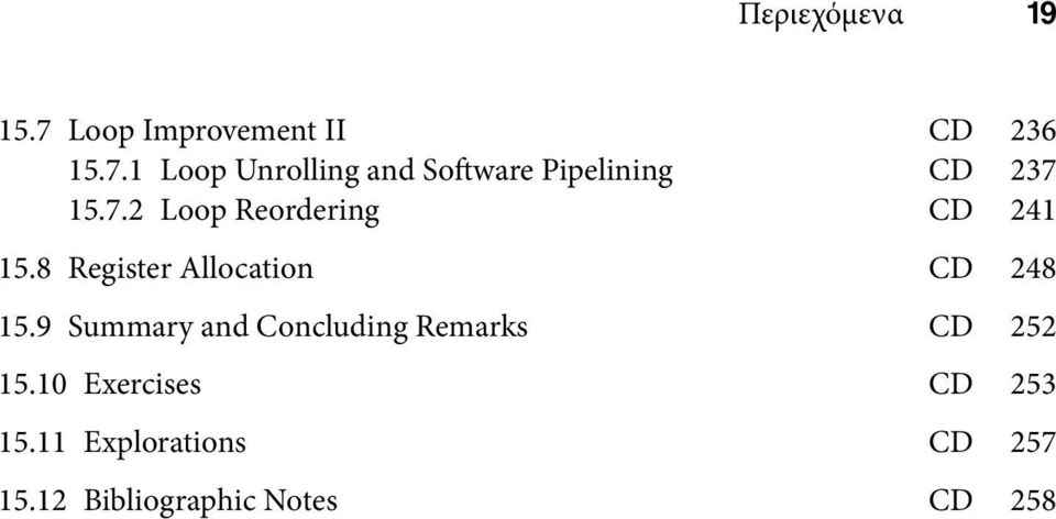 9 Summary and Concluding Remarks CD 252 15.10 Exercises CD 253 15.