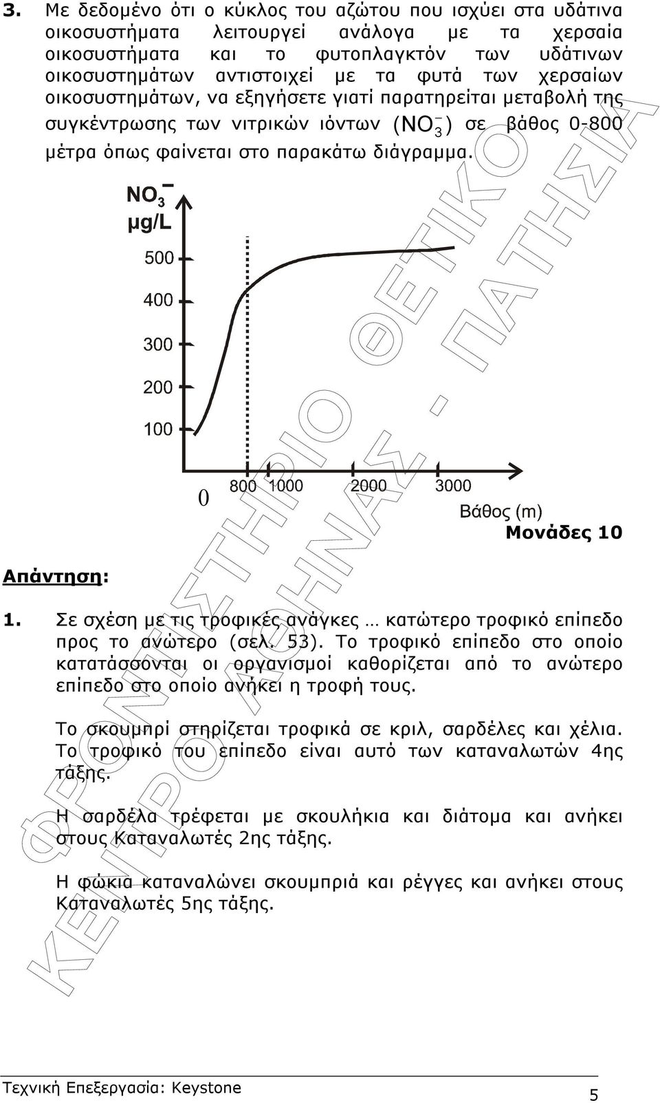 Σε σχέση µε τις τροφικές ανάγκες κατώτερο τροφικό επίπεδο προς το ανώτερο (σελ. 5).