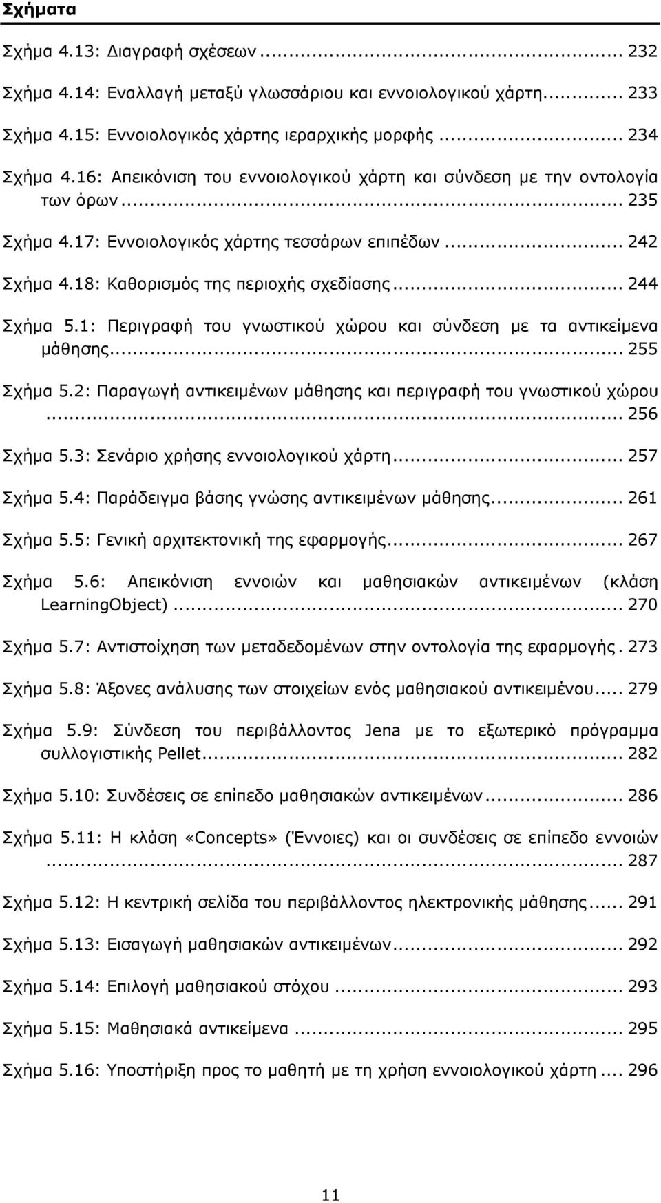 .. 244 Σχήμα 5.1: Περιγραφή του γνωστικού χώρου και σύνδεση με τα αντικείμενα μάθησης... 255 Σχήμα 5.2: Παραγωγή αντικειμένων μάθησης και περιγραφή του γνωστικού χώρου... 256 Σχήμα 5.