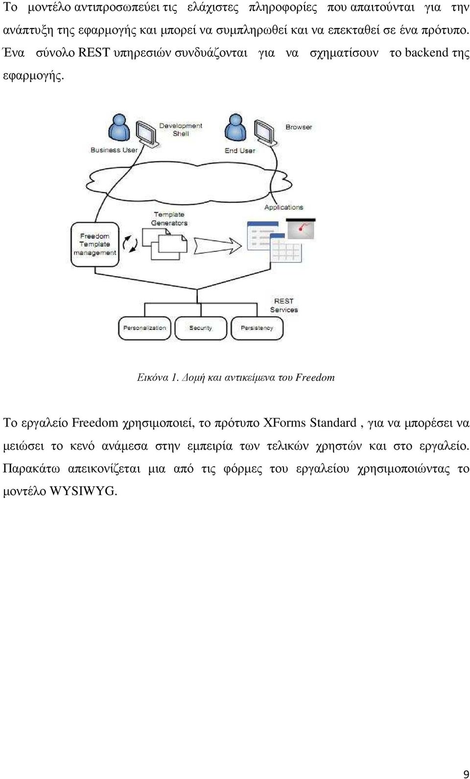 οµή και αντικείµενα του Freedom Το εργαλείο Freedom χρησιµοποιεί, το πρότυπο ΧForms Standard, για να µπορέσει να µειώσει το κενό